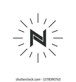 initial n logo design icon