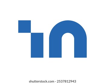 initial I N in logo design icon symbol vector on transparent background