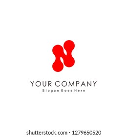 Initial N logo design inspiration with circle concept