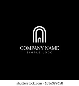 Initial N logo icon on a black background 