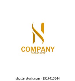 Initial N Logo monogram design template. Simple abstract style modern logo.