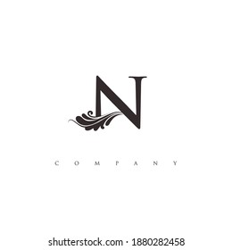 initial N logo with ornament

