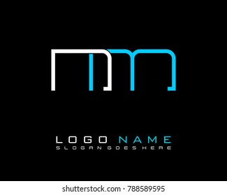 Initial N & M minimalist logo template vector