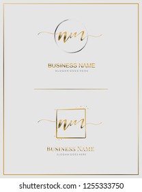 Initial N M NM handwriting logo vector. Letter handwritten logo template.