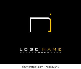 Initial N & I minimalist logo template vector
