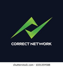 Initial N Modern. Network Speed Logo