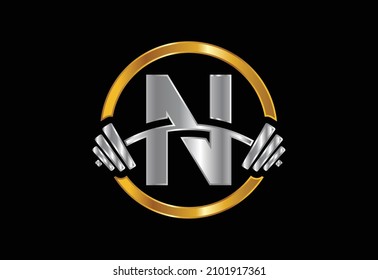 Alfabeto inicial de N monograma con una barbacoa. Diseño del logotipo del vector de elevación. Logotipo vectorial para la construcción de carrocería