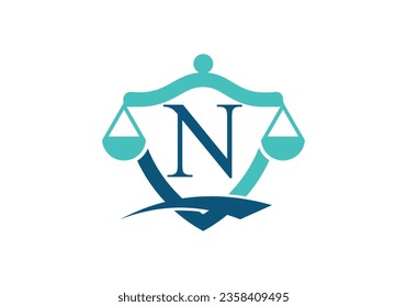  Initial N monogram alphabet with law scale sign symbol.
Law Attorney, Legal, Lawyer Service, Law Office, Scale, Logo Template