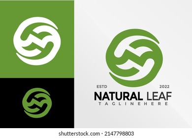 Initial N Natural Leaf Logo Design Vector illustration template