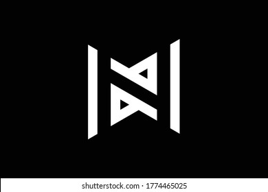 Primer N NH moderno monograma y elegante diseño de logotipo, logotipo profesional Letras vectorial Icono sobre fondo negro.