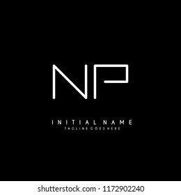 Initial N P minimalist modern logo identity vector