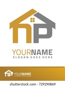 Initial N & P real estate logo template vector