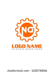 Initial N & Q gear logo template vector