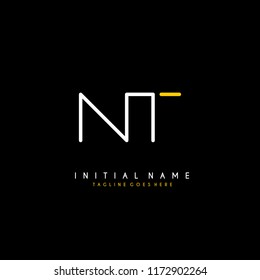Initial N T minimalist modern logo identity vector