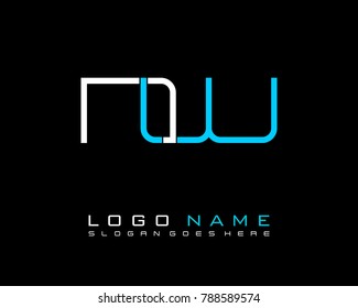 Initial N & W minimalist logo template vector