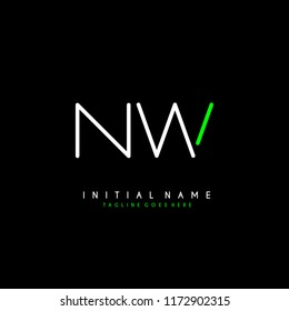 Initial N W minimalist modern logo identity vector
