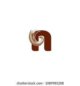Initial N Wave Abstact Swirl Logo Design.