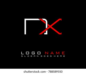Initial N & X minimalist logo template vector