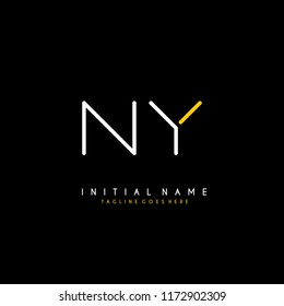 Initial N Y minimalist modern logo identity vector