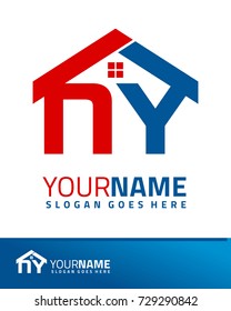 Initial N & Y real estate logo template vector