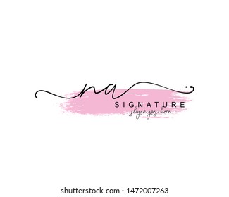 Initial NA beauty monogram and elegant logo design, handwriting logo of initial signature, wedding, fashion, floral and botanical with creative template.