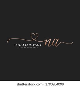 Initial NA beauty monogram and elegant logo design, handwriting logo of initial signature, wedding, fashion, floral and botanical with creative template.