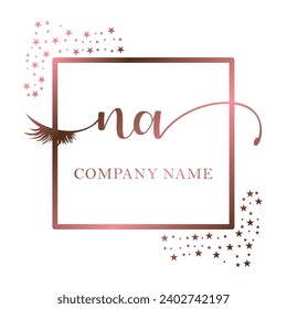 Initial NA calligraphy company eye and eyelash handwriting