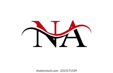 Initial NA letter Logo With Swoosh Design Graphic Vector Template for Business and Company Identity