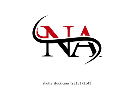 Initial NA letter Logo With Swoosh Design Graphic Vector Template for Business and Company Identity