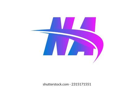 Initial NA letter Logo With Swoosh Design Graphic Vector Template for Business and Company Identity