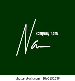 Initial Na logo handwriting vector