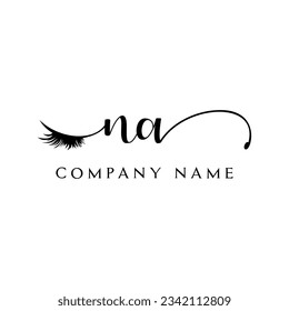 initial NA Logo lash logo eyelash vector modern symbols makeup