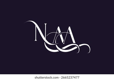 Diseño inicial del logotipo de la letra NAA. Diseño elegante del logotipo del monograma con los Elementos decorativos y la tipografía