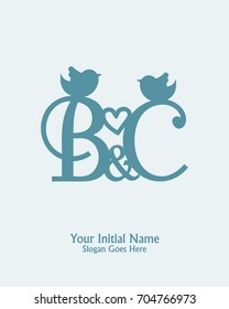 Initial name B C logo template vector