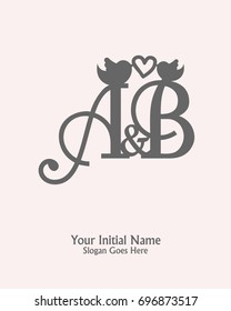 Initial name A B logo template vector