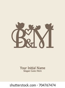 Initial name B M logo template vector