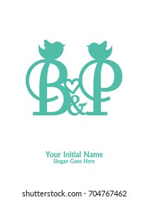 Initial name B P logo template vector