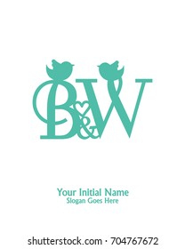 Initial name B W logo template vector