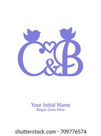 Initial name C & B logo template vector