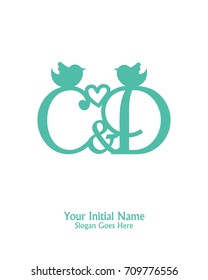 Initial name C & D logo template vector