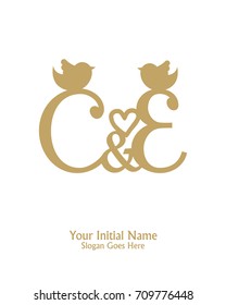 Initial name C & E logo template vector