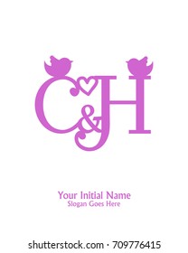 Initial name C &H  logo template vector