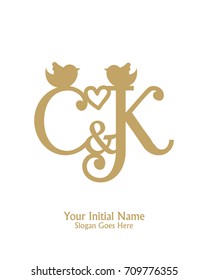 Initial name C & K logo template vector