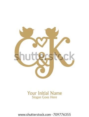 Initial name C & K logo template vector Stok fotoğraf © 