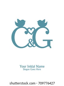 Initial name C & C logo template vector