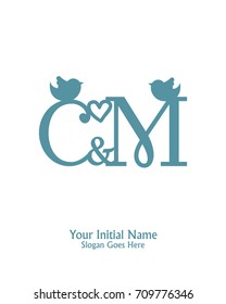 Initial name C & M logo template vector