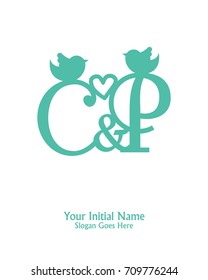 Initial name C & P logo template vector