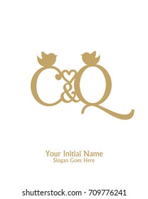 Initial name C & Q logo template vector