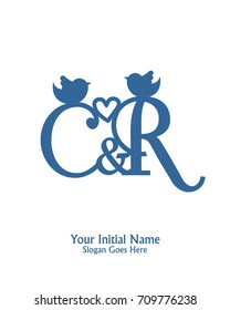 Initial name C & R logo template vector