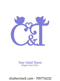 Initial name C & T logo template vector